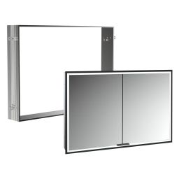 Zestaw Kronenbach Cube 2.0 szafka 100x17x70 cm z lustrem wpuszczana czarny mat z ramą montażową KB100226MB-Set