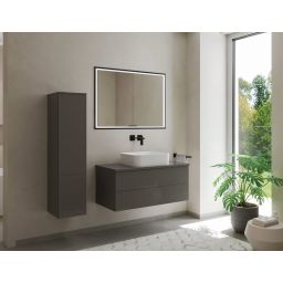 Kronenbach Cube 2.0 szafka 100x17x70 cm z lustrem wpuszczana czarny mat KB100226MB