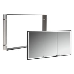 Zestaw Kronenbach Cube 2.0 szafka 120x17x70 cm z lustrem wpuszczana czarny mat z ramą montażową KB100228MB-Set