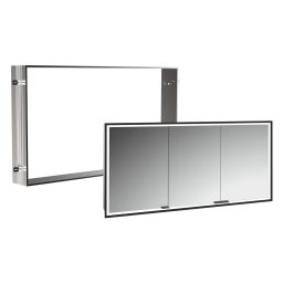 Zestaw Kronenbach Cube 2.0 szafka 140x17x70 cm z lustrem wpuszczana czarny mat z ramą montażową KB100229MB-Set