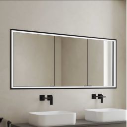 Kronenbach Cube 2.0 szafka 120x17x70 cm z lustrem wpuszczana czarny mat KB100228MB