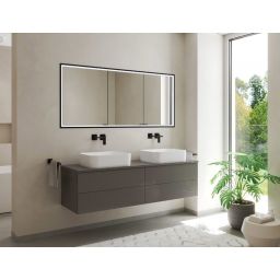 Kronenbach Cube 2.0 szafka 120x17x70 cm z lustrem wpuszczana czarny mat KB100228MB