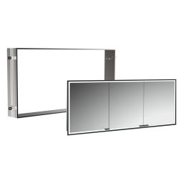 Zestaw Kronenbach Cube 2.0 szafka 160x17x70 cm z lustrem wpuszczana czarny mat z ramą montażową KB100230MB-Set