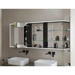 Kronenbach Cube 2.0 szafka 130x17x70 cm z lustrem czarny mat KB100234MB