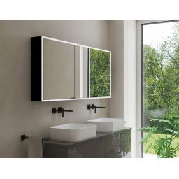 Kronenbach Cube 2.0 szafka 130x17x70 cm z lustrem czarny mat KB100234MB