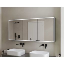 Kronenbach Cube 2.0 szafka 130x17x70 cm z lustrem czarny mat KB100234MB