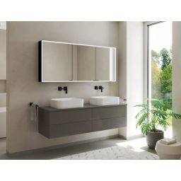 Kronenbach Cube 2.0 szafka 130x17x70 cm z lustrem czarny mat KB100234MB