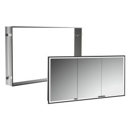 Zestaw Kronenbach Cube 2.0 szafka 130x17x70 cm z lustrem wpuszczana czarny mat z ramą montażową KB100235MB-Set