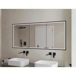 Kronenbach Cube 2.0 szafka 130x17x70 cm z lustrem wpuszczana czarny mat KB100235MB