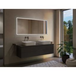 Kronenbach Cube 2.0 szafka 130x17x70 cm z lustrem wpuszczana czarny mat KB100235MB