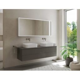 Kronenbach Cube 2.0 szafka 130x17x70 cm z lustrem srebro anodowane KB100236CR