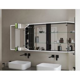 Kronenbach Cube 2.0 szafka 180x17x70 cm z lustrem czarny mat KB100238MB