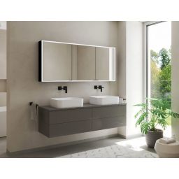 Kronenbach Cube 2.0 szafka 180x17x70 cm z lustrem czarny mat KB100238MB