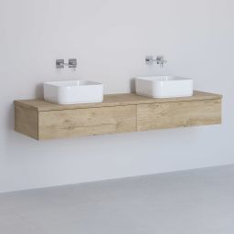 Kronenbach Cube szafka z blatem 161x48,7x23,5 cm podumywalkowa wisząca jasny dąb KBWTKOWT1612GH