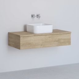 Kronenbach Cube szafka z blatem 101x48,7x23,5 cm podumywalkowa wisząca jasny dąb KBWTKOWTL1011GH