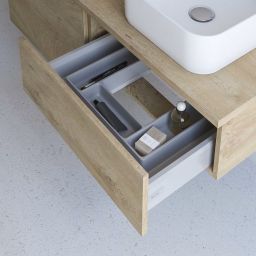 Kronenbach Cube szafka z blatem 101x48,7x44,5 cm podumywalkowa wisząca jasny dąb KBWTKOWTL1012GH