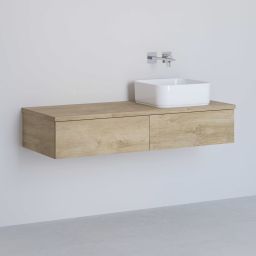 Kronenbach Cube szafka z blatem 121x48,7x23,5 cm podumywalkowa wisząca jasny dąb KBWTKOWTL1212GH