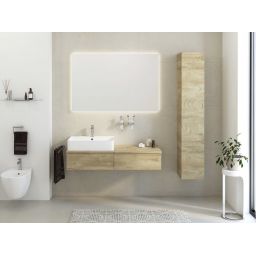 Kronenbach Cube szafka z blatem 121x48,7x23,5 cm podumywalkowa wisząca jasny dąb KBWTKOWTL1212GH