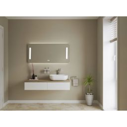 Kronenbach Cube szafka z blatem 121x48,7x23,5 cm podumywalkowa wisząca biały połysk-jasny dąb KBWTKOWTL1212WHGH