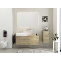 Kronenbach Cube szafka z blatem 121x48,7x44,5 cm podumywalkowa wisząca jasny dąb KBWTKOWTL1214GH