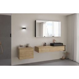 Kronenbach Cube szafka z blatem 141x48,7x23,5 cm podumywalkowa wisząca jasny dąb KBWTKOWTL1412GH