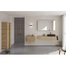 Kronenbach Cube szafka z blatem 141x48,7x23,5 cm podumywalkowa wisząca jasny dąb KBWTKOWTL1412GH