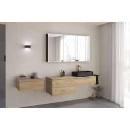 Kronenbach Cube szafka z blatem 121x48,7x44,5 cm podumywalkowa wisząca jasny dąb KBWTKOWTL1213GH