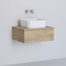 Kronenbach Cube szafka z blatem 61x48,7x44,5 cm podumywalkowa wisząca jasny dąb KBWTKOWTL611GH