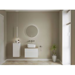 Kronenbach Cube szafka z blatem 61x48,7x44,5 cm podumywalkowa wisząca biały połysk-jasny dąb KBWTKOWTL612WHGH