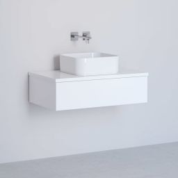 Kronenbach Cube szafka z blatem 81x48,7x23,5 cm podumywalkowa wisząca biały połysk KBWTKOWTL811WH