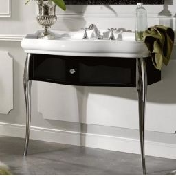 Kerasan Retro szafka 90x40x77 cm podumywalkowa stojąca czarna 7363K3