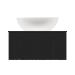 Ksuro 02 szafka 60 cm podumywalkowa wisząca z blatem czarny mat 58005030