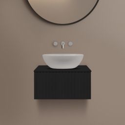 Ksuro 02 szafka 60 cm podumywalkowa wisząca z blatem czarny mat 58005030