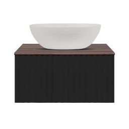 Ksuro 02 szafka 60 cm podumywalkowa wisząca z blatem czarny mat/orzech 58013030