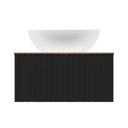 Ksuro 02 szafka 60 cm podumywalkowa wisząca z blatem czarny mat/orzech 58013030