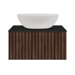 Ksuro 02 szafka 60 cm podumywalkowa wisząca z blatem orzech/czarny mat 58005006