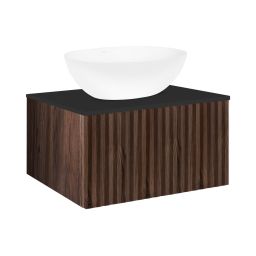 Ksuro 02 szafka 60 cm podumywalkowa wisząca z blatem orzech/czarny mat 58005006