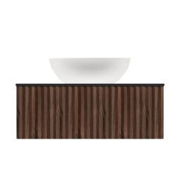 Ksuro 02 szafka 80 cm podumywalkowa wisząca z blatem orzech/czarny mat 58006006