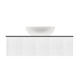 Ksuro 02 szafka 100 cm podumywalkowa wisząca z blatem biały mat/czarny mat 58007000