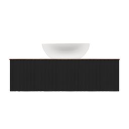 Ksuro 02 szafka 100 cm podumywalkowa wisząca z blatem czarny mat/orzech 58015030