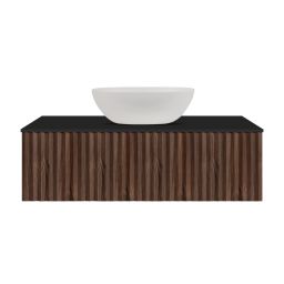 Ksuro 02 szafka 100 cm podumywalkowa wisząca z blatem orzech/czarny mat 58007006