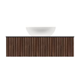 Ksuro 02 szafka 100 cm podumywalkowa wisząca z blatem orzech/czarny mat 58007006