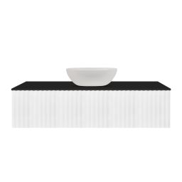 Ksuro 02 szafka 120 cm podumywalkowa wisząca z blatem biały mat/czarny mat 58008000