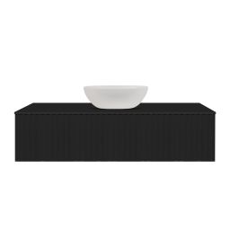 Ksuro 02 szafka 120 cm podumywalkowa wisząca z blatem czarny mat 58008030