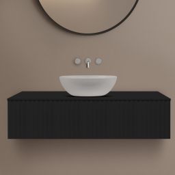 Ksuro 02 szafka 120 cm podumywalkowa wisząca z blatem czarny mat 58008030