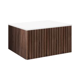 Ksuro 02 szafka 60 cm podumywalkowa wisząca z blatem orzech/biały mat 58001600