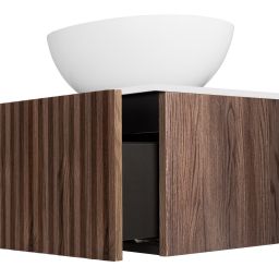 Ksuro 02 szafka 60 cm podumywalkowa wisząca z blatem orzech/biały mat 58001600