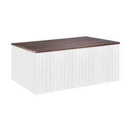 Ksuro 02 szafka 80 cm podumywalkowa wisząca z blatem biały mat/orzech 58002006