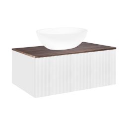 Ksuro 02 szafka 80 cm podumywalkowa wisząca z blatem biały mat/orzech 58002006