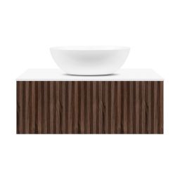 Ksuro 02 szafka 80 cm podumywalkowa wisząca z blatem orzech/biały mat 58002600